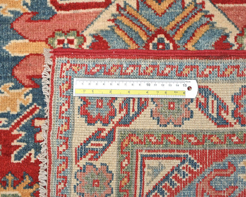 3x4 Red Kuba Afghan Hand Knotted Wool Area Rug